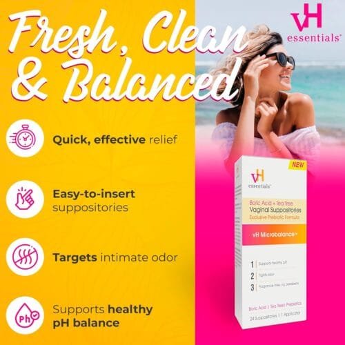 Óvulos Vaginales VH Essentials x 24 – Tea Tree + Ácido Bórico + Prebióticos (equilibrio pH, candidiasis recurrente) - Imagen 5