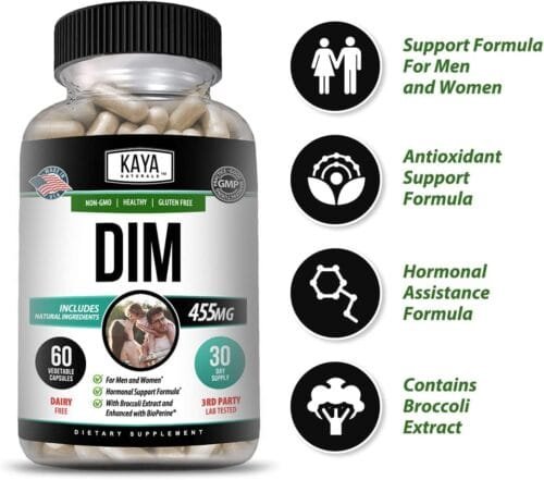 DIM Ultra 400 mg + Bioperine – 60 cápsulas (acné hormonal, SOP, menopausia, equilibrio estrogénico) - Imagen 2
