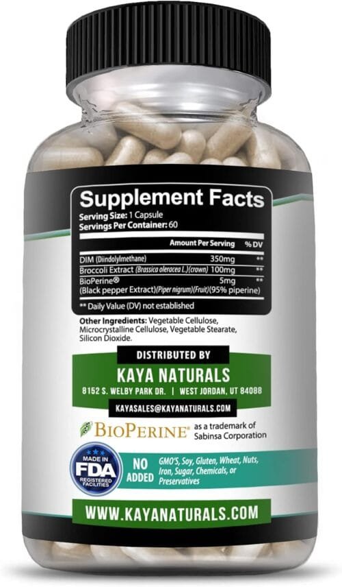 DIM Ultra 400 mg + Bioperine – 60 cápsulas (acné hormonal, SOP, menopausia, equilibrio estrogénico) - Imagen 4