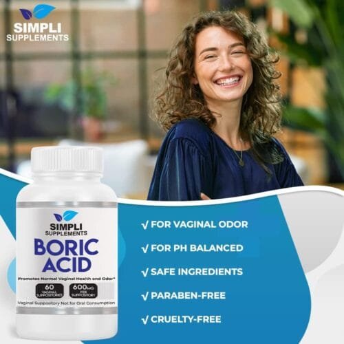 Ácido Bórico Vaginal USP – 60 supositorios (pH, infecciones recurrentes, control de flujo y olor) - Imagen 2