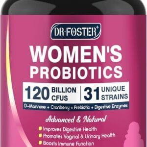 Probioticos Mujer 120 mil millones CFU · 31 cepas · Arándano + D-Manosa · 90 cápsula