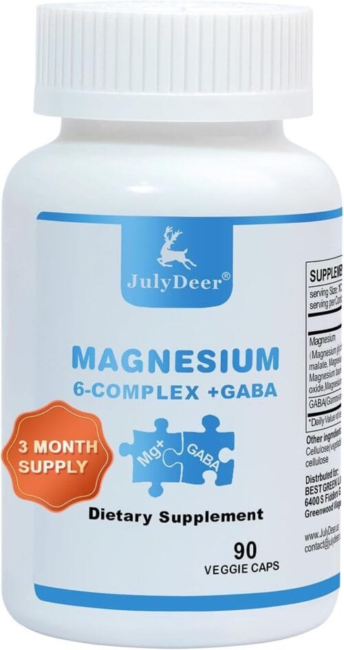 Magnesio Complejo + GABA – 90 cápsulas (bisglicinato, treonato, malato, citrato – sueño, calambres, estrés)