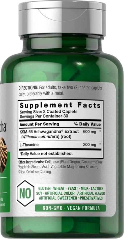 Ashwagandha KSM-66 + L-Teanina | 600 mg + 200 mg | Antiestrés & Apoyo Suprarrenal - Imagen 2