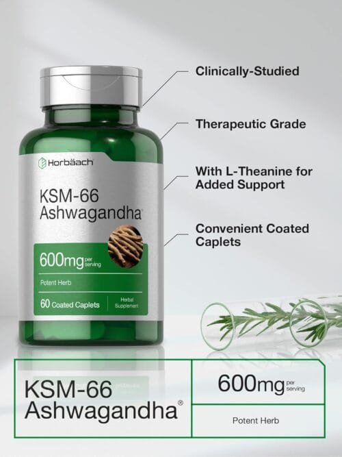 Ashwagandha KSM-66 + L-Teanina | 600 mg + 200 mg | Antiestrés & Apoyo Suprarrenal - Imagen 3