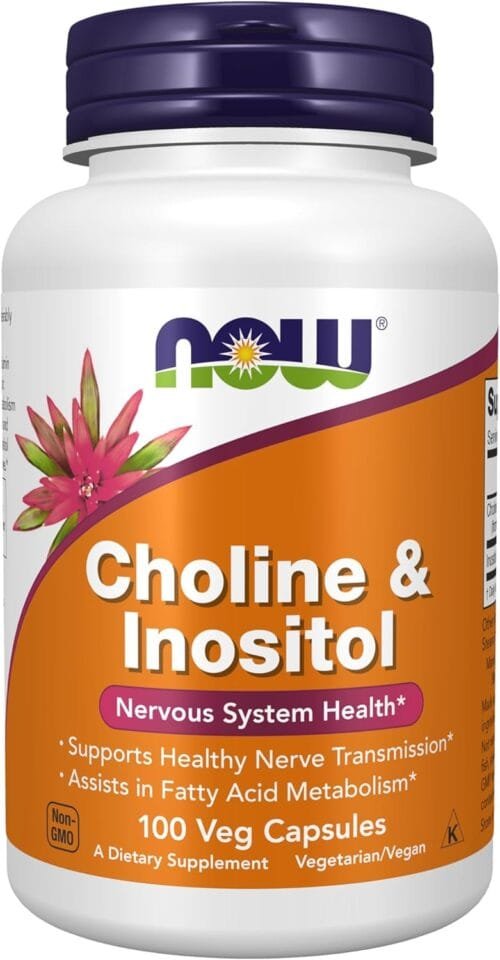 Colina + Inositol 250 mg NOW Foods x 100 cápsulas | Fertilidad, SOP, Embarazo
