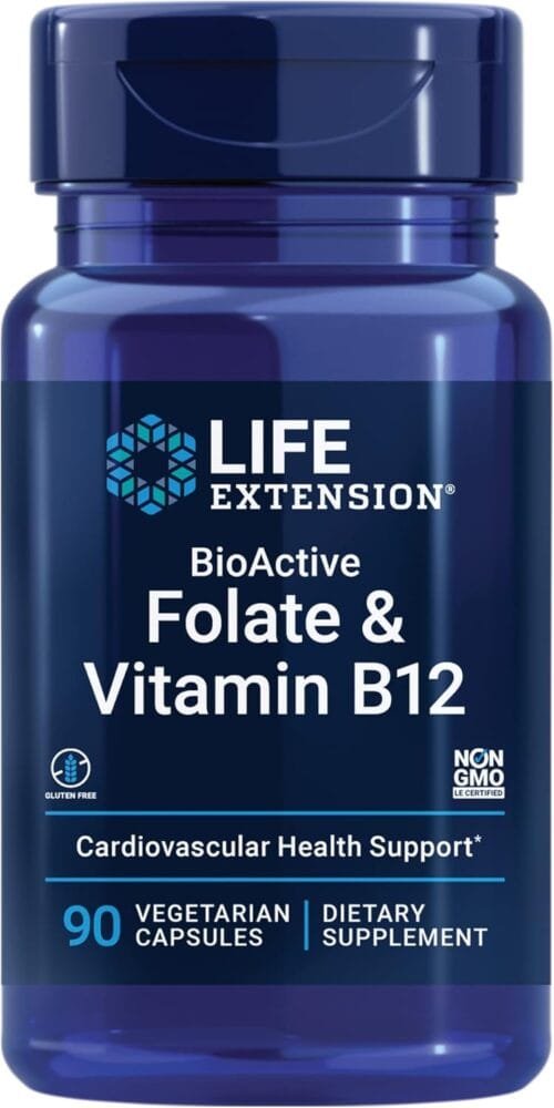 Metilfolato Activo + B12 Metilada | Fertilidad, Embarazo, MTHFR | Life Extension x 90 cápsulas