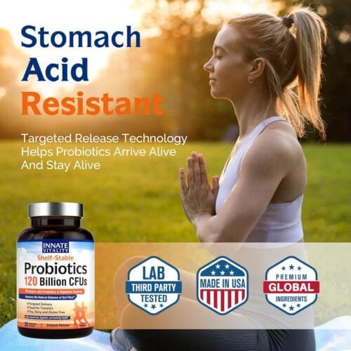 Probióticos 32 cepas 120 mil millones CFU + Prebióticos y Enzimas Digestivas | Innate Vitality (Unisex) - Imagen 7