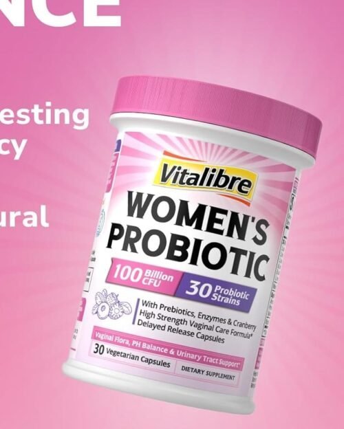 Probiótico Mujer con 30 Cepas | 100Billones CFU | Arándano + Prebióticos + Enzimas | 30 Cápsulas