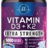 Vitamina D3 + K2 5000 UI | Alta potencia + absorción | 120 cápsulas blandas (inmunidad, fertilidad, articulaciones)
