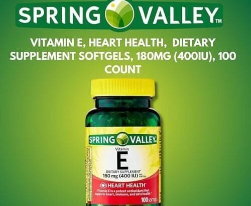 Vitamina E 400 UI  | Spring Valley x 100 cápsulas (Antioxidante, Fertilidad, Hormonas)
