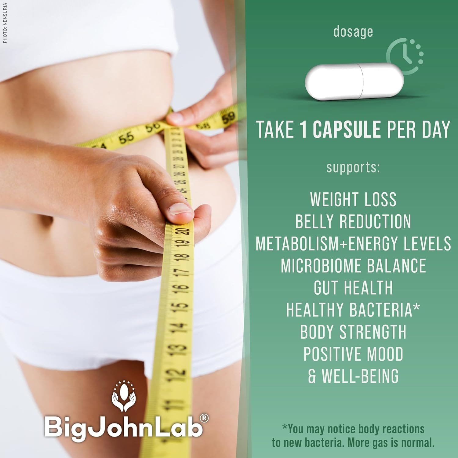 Probiótico Adelgazante con Prebióticos – BigJohnLab – 30 cápsulas - Imagen 3